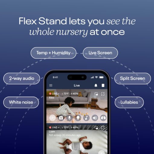Nanit Pro Smart Baby Monitor & Flex Stand - 1080p Wi-Fi Video Camera, Sensor-Free Sleep & Breathing Motion Tracker, 2-Way Audio, Sound/Motion/Cry Notifications, Night Vision, and Breathing Band - Image 6