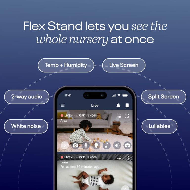 Nanit Pro Smart Baby Monitor & Flex Stand - 1080p Wi-Fi Video Camera, Sensor-Free Sleep & Breathing Motion Tracker, 2-Way Audio, Sound/Motion/Cry Notifications, Night Vision, and Breathing Band - Image 6
