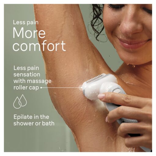 Braun Silk-épil 9 Epilator, Pivoting Head, Wet and Dry, Includes Body Trimmer, Shaver Head and Trimmer Comb,SES9-441 - Image 3