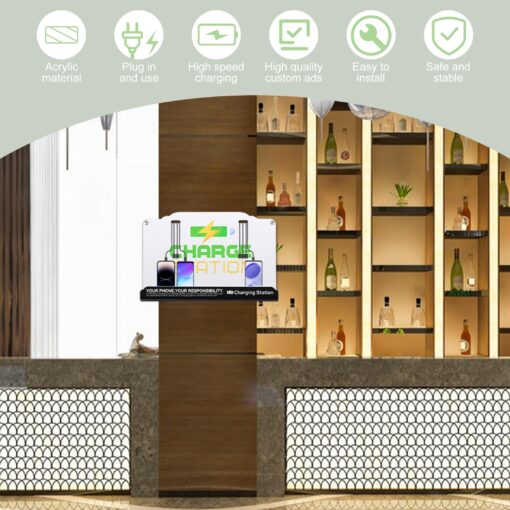 Wall Mount Charging Station with 8 Ports Phone Charger with Type-C,Android Port | Applicable for Applicable Airport Hospitals Banks Hotel and Public Places (White) - Image 4