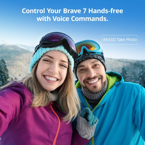 AKASO Brave 7 Action Camera 4K30FPS 20MP with 256GB U3 MicroSDXC Memory Card, Waterproof Camera with Touch Screen IPX8 33FT EIS 2.0 Zoom Support External Mic Voice Control with 2X 1350mAh Batteries - Image 4