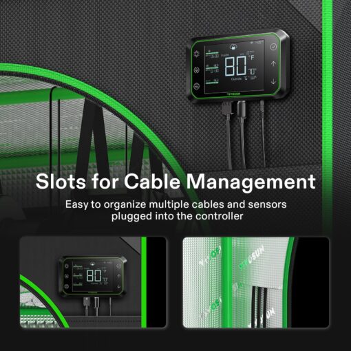 VIVOSUN GIY Smart Grow Tent System 2x2, WiFi-Integrated Grow Tent Kit, with Automate Ventilation and Circulation, Schedule Full Spectrum 100W LED Grow Light, and GrowHub E42A Controller - Image 4