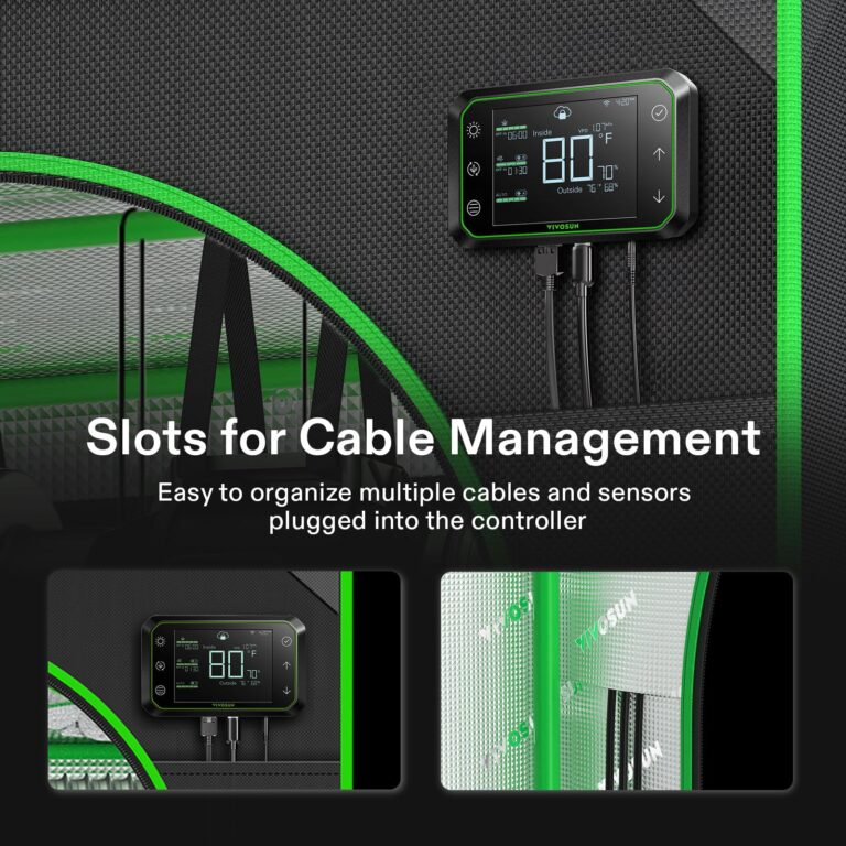 VIVOSUN GIY Smart Grow Tent System 2x2, WiFi-Integrated Grow Tent Kit, with Automate Ventilation and Circulation, Schedule Full Spectrum 100W LED Grow Light, and GrowHub E42A Controller - Image 4