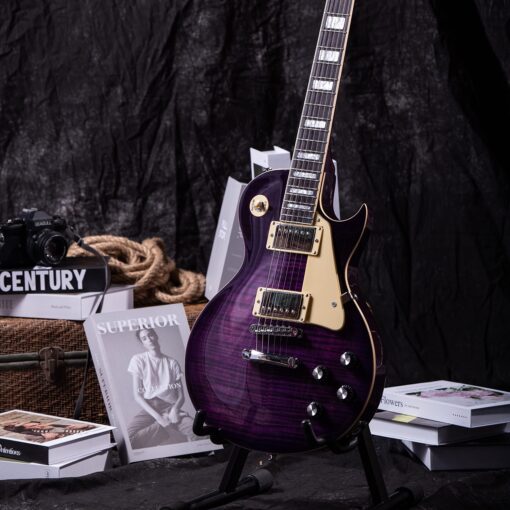 GROTE Guitar Solid Body Electric Guitar with Gigbag LPYS-006 (Purple) - Image 6