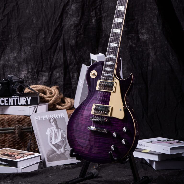 GROTE Guitar Solid Body Electric Guitar with Gigbag LPYS-006 (Purple) - Image 6