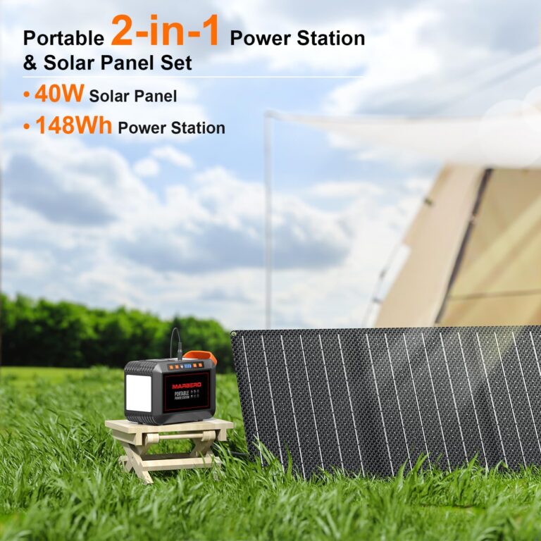 MARBERO 148Wh Solar Generator with Solar Panel Included Portable Power Station 200W with Foldable Solar Panel 40W Set for Camping Outdoor Hiking Fishing Emergency - Image 4