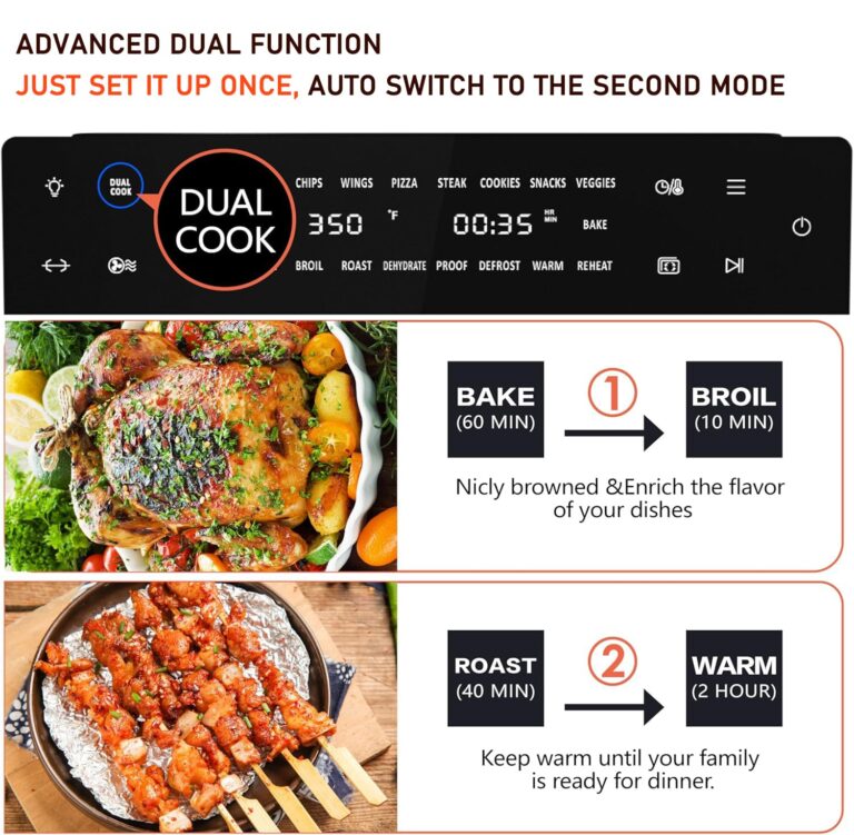 Kitchen in the box 32 QT Extra Large Toaster Oven Air Fryer Combo, 18-in-1 Convection Toaster Oven Countertop with Baking, Dehydrate and Rotisserie, 6 Accessories, 1800W - Image 5