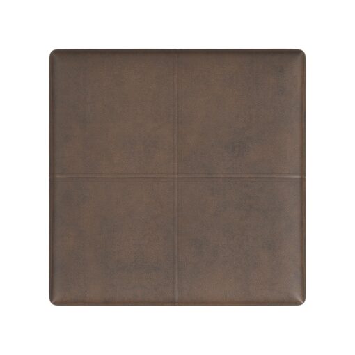 HomePop Home Decor |K2380-E910 | Luxury Large Faux Leather Square Storage Ottoman | Ottoman with Storage for Living Room & Bedroom, Brown Faux Leather - Image 10
