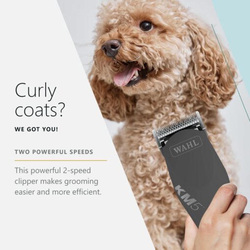 Wahl Pro Animal Curly Coat - KM 2-Speed Pro Clipper - Cat & Dog Grooming Clipper for Pet Care - Includes 2 Stainless Steel Guide Combs - Gunmetal - Image 5