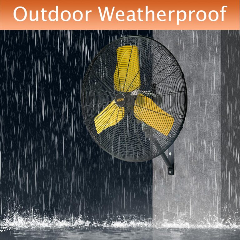 HiCFM 24" Oscillating Wall Fan, 8900 CFM High Velocity Industrial Wall Mounted Heavy Duty Shop Fans with 3 Speed Settings 80° Oscillation for Outdoor Commercial Garage Warehouse workshops Factory - Image 4