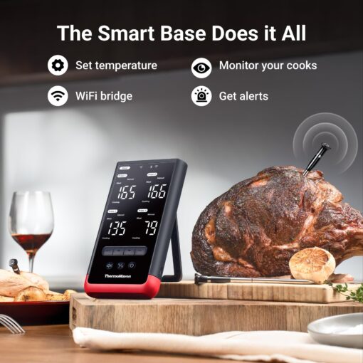 ThermoMaven Smart Bluetooth Wireless Meat Thermometer – 4-Probe, WiFi Unlimited Range, 6 Sensors with NIST Certified Accuracy, Ideal for BBQ, Grill, Kitchen, Oven, Smoker & Rotisserie - Image 2