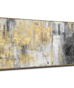 Black and Gold Wall Decor Abstract Wall Art Living Room Decor Wall Art Framed Artwork Wall Art for Men Modern Artwork for Home Kitchen 24x48 In