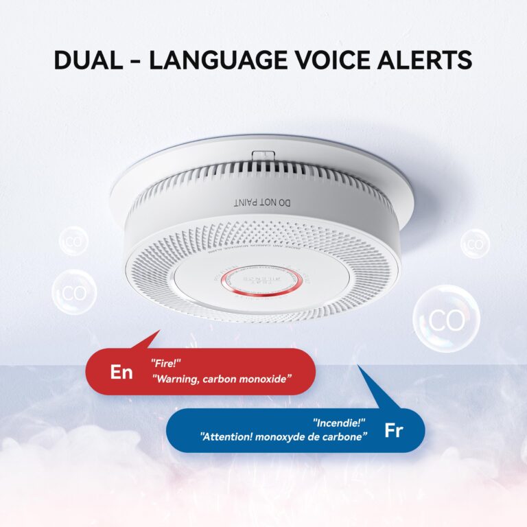 SITERWELL Smoke and Carbon Monoxide Detector 10-Year Battery, Wireless Interconnected Smoke Alarm Carbon Monoxide Detector with Dual Language Voice Alerts for Home and Babyroom, 4 Pack - Image 6