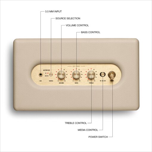 Marshall Acton III Bluetooth Speaker - Cream - Image 9