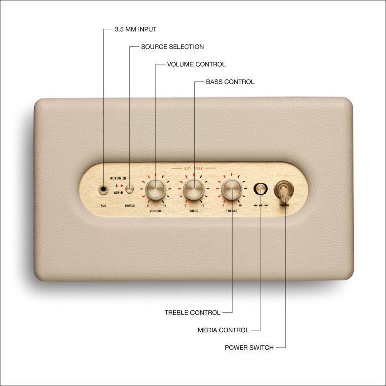 Marshall Acton III Bluetooth Speaker - Cream - Image 9