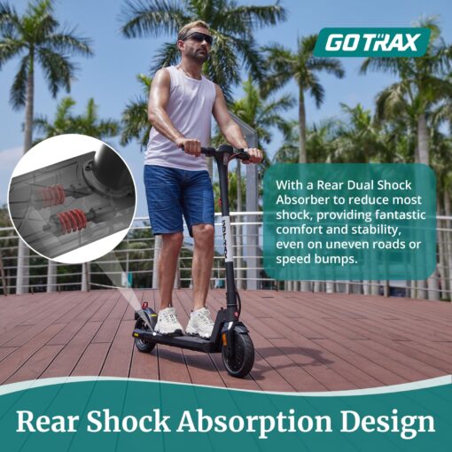Gotrax APEX MAX Electric Scooter, 8.5" Solid Tires, Max 18 Mile and 18Mph 350W Motor with Rear Single Shock, Bright Headlight and Taillight and Cruise Control, Foldable Escooter for Adult - Image 8