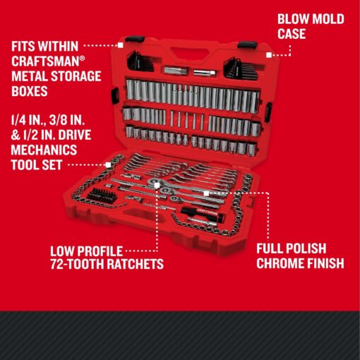 CRAFTSMAN Mechanics Tool Set, 1/4 and 3/8 Inch Drive, 189 Piece (CMMT12134) - Image 5