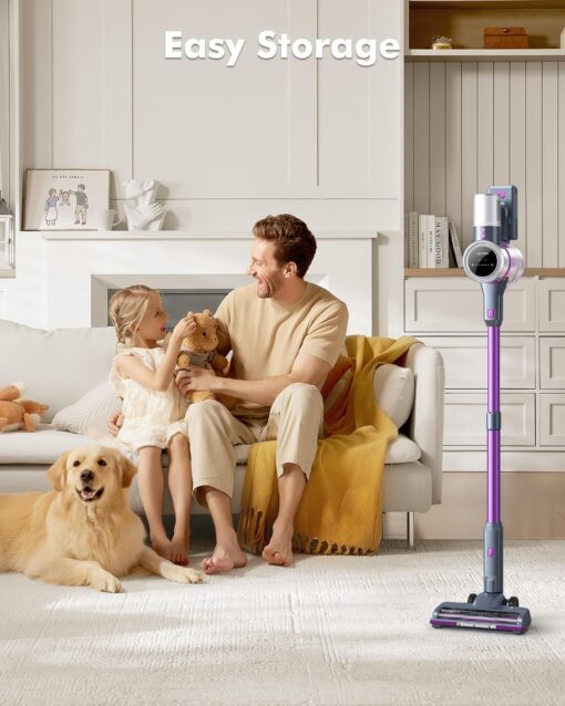 MIUZZY Cordless Vacuum Cleaner, 45Kpa Powerful Suction, 60 Mins Max Runtime, 4000mAh Large Batteries, Anti Hair Wrap Stick Vacuum, Vacuum Cleaners for Home, Pet Hair, Hard Floors and Carpets, Cars - Image 2