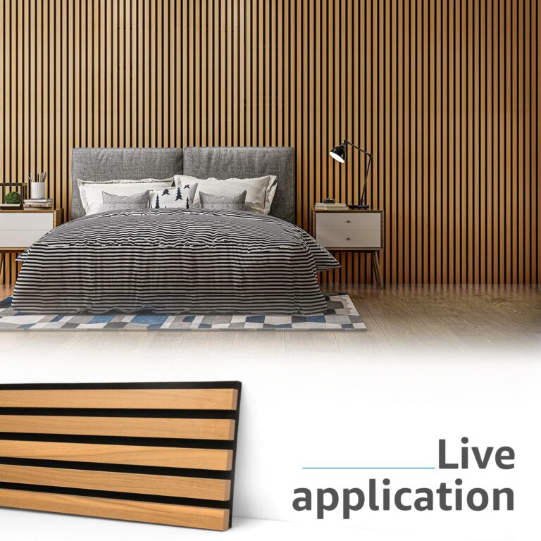 Art3d 4-Pack Acoustic Wood Slat Wall Panels for Interior Decor, 3D Fluted Sound Absorbing Wood Paneling for Accent Wall Ceiling Kitchen Living Room Bedroom Office, 94.5 x 7.9 inch Warm Teak - Image 8