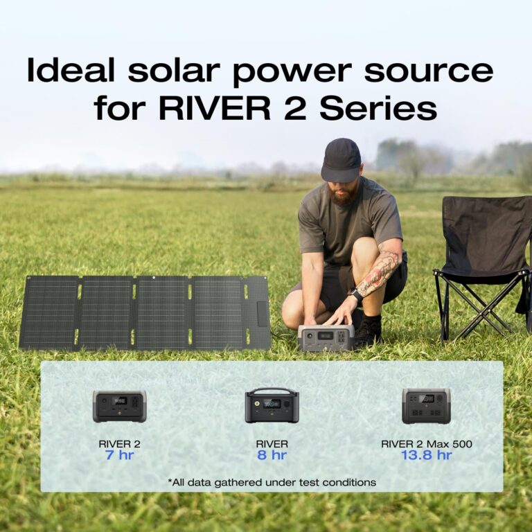 EF ECOFLOW Portable Power Station RIVER 2 with 45W Solar Panel, 256Wh LiFePO4 Battery/ 1 Hour Fast Charging, Up to 600W Output, Solar Generator for Outdoor Camping/RVs/Home Use - Image 7