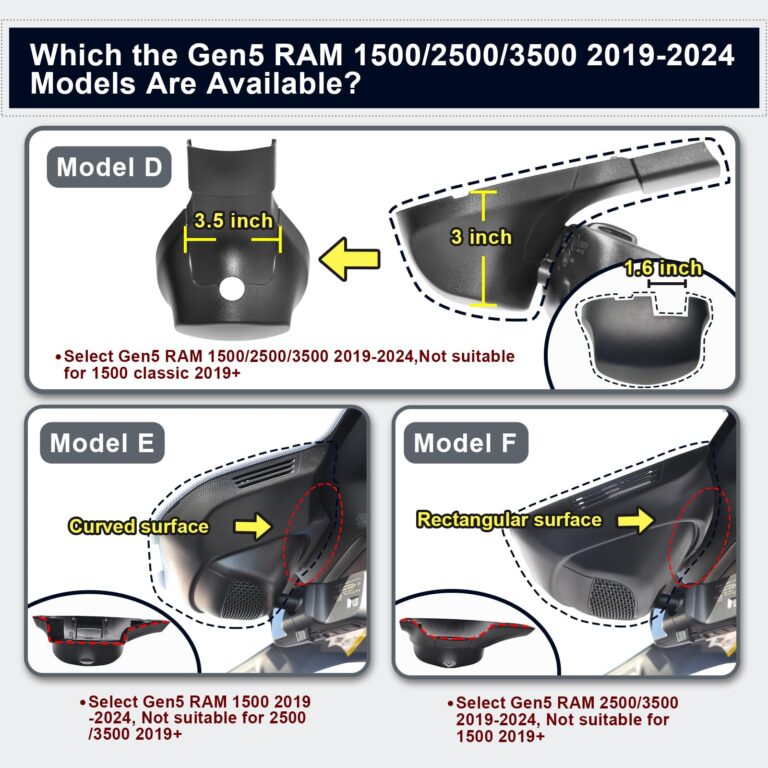 Mangoal 4K & Rear 1080P Dash Cam Custom Fit for Dodge RAM 1500/2500/3500 2019 2020 2021 2022 2023 2024 (Model D), Rebel Big Horn Laramie, UHD 2160P Video, OEM Look App & WiFi,128GB Card - Image 6