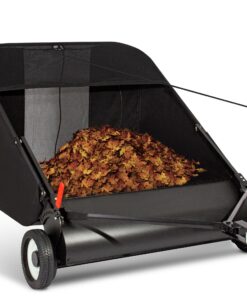 Suchtale Upgrade 42-inch Tow Lawn Sweeper for Leaves & Grass,21cu.Ft. Leaf Collector with Large Capacity,Adjustable Sweeping Height for Yard,Lawn,Farm,Sidewalk,Yard Sweeper,4 Spinning Brushes
