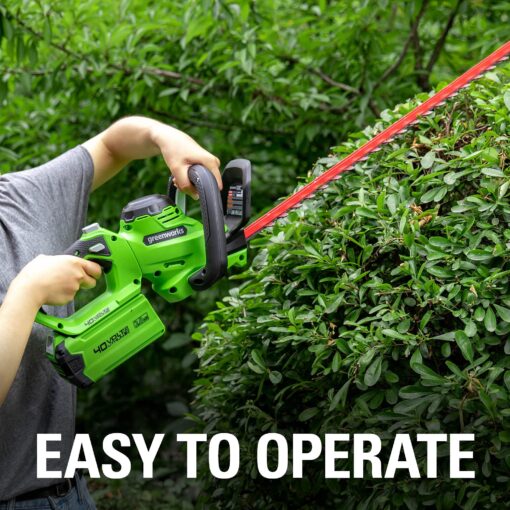 Greenworks 40V 24" Cordless Hedge Trimmer (1" Cutting Capacity), Tool Only - Image 11