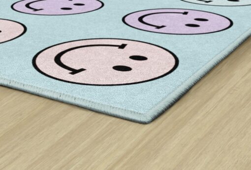 Flagship Carpets Schoolgirl Style Pastel Rainbow Smileys Criss-Cross Applesauce Educational Area Rug for Kids Room, Children's Classroom for Teaching and Playroom, 7'6" x 12', Multi, Seats 28 - Image 5