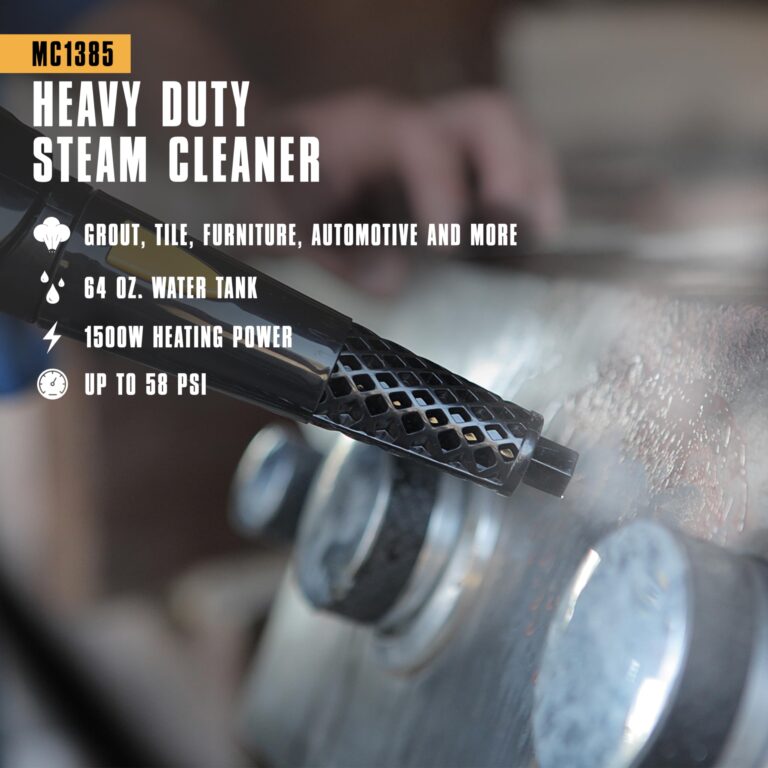 McCulloch MC1385 Deluxe Canister Steam Cleaner, 2-Hour Runtime, Chemical-Free, 23 Accessories: Mop Head, Brushes & More - Built for Home, Tile, Carpet, Furniture, Car Detailing & Commercial Cleaning - Image 5