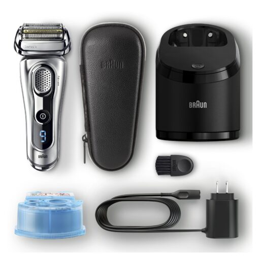 Braun Electric Razor for Men Foil Shaver with Precision Beard Trimmer, Rechargeable, Wet & Dry, Clean & Charge Station and Leather Travel Case, 6 Piece Set - Image 5