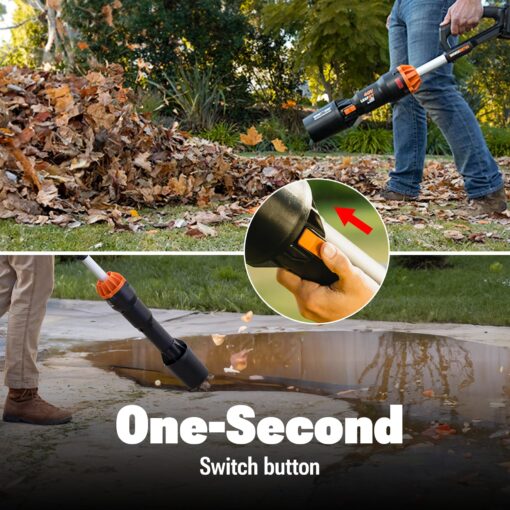 WORX Nitro 40V WG585 Leaf Blower Cordless with Battery & Charger, PowerShare, Blowers for Lawn Care Up to 165 MPH 620 CFM, Lightweight with High-Power Turbine Fan and Brushless Motor - Image 9