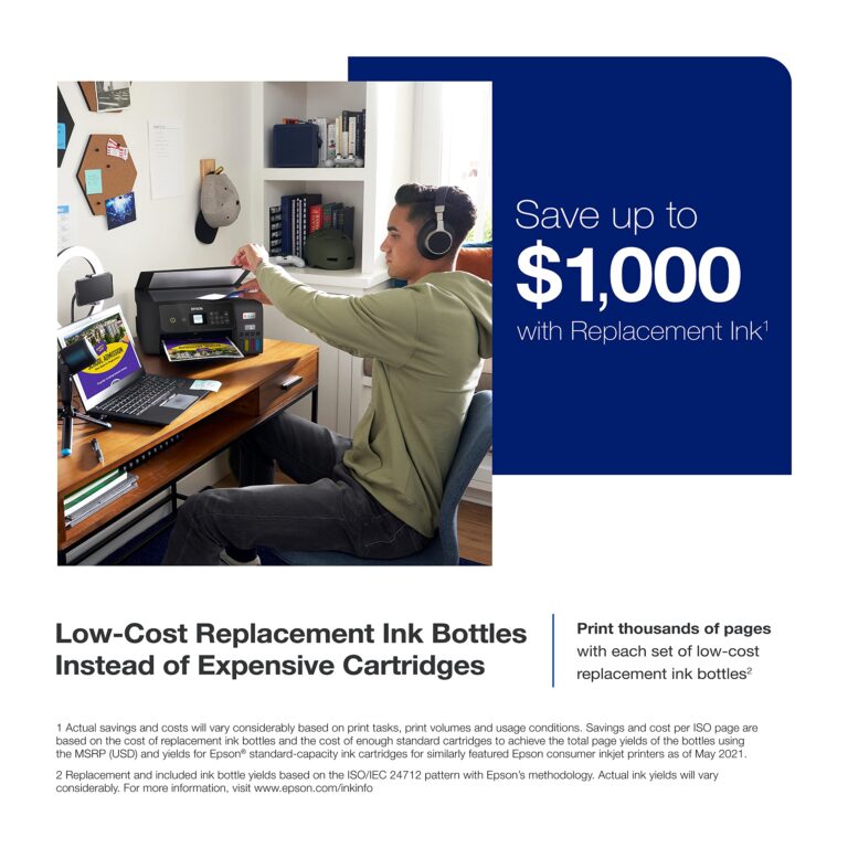 Epson EcoTank ET-2800 Wireless Color All-in-One Cartridge-Free Supertank Printer with Scan and Copy â€“ The Ideal Basic Home Printer - Black, Medium - Image 4