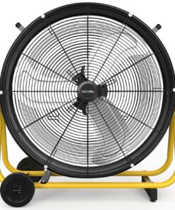 CCGIRU 24" High Velocity Industrial Drum Fan, 8800 CFM 3-Speed Heavy Duty Metal Air Circulator with Casters Handle for Warehouse, Workshops, Garage, Factory and Basement - UL Listed