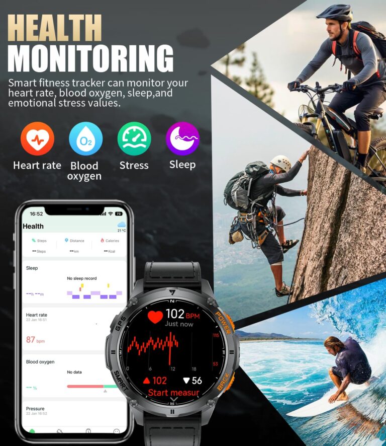 LIGE GPS Smart Watch for Men, Compass/LED Flashlight/6 Satellite Positioning/1.43" AMOLED Smartwatch, 100+ Sports Mode Fitness Tracker Watch for Android iOS, IP68 Waterproof Watch for Swimming - Image 5