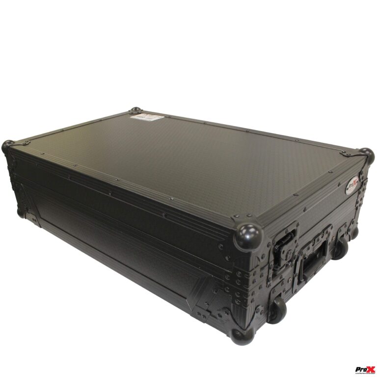 ProX Flight Case for Pioneer DDJ-1000 & DDJ-1000 SRT Digital Controller with Sliding Laptop Shelf & Wheels - Black on Black Design - XS-DDJ1000WLTBL - Image 2