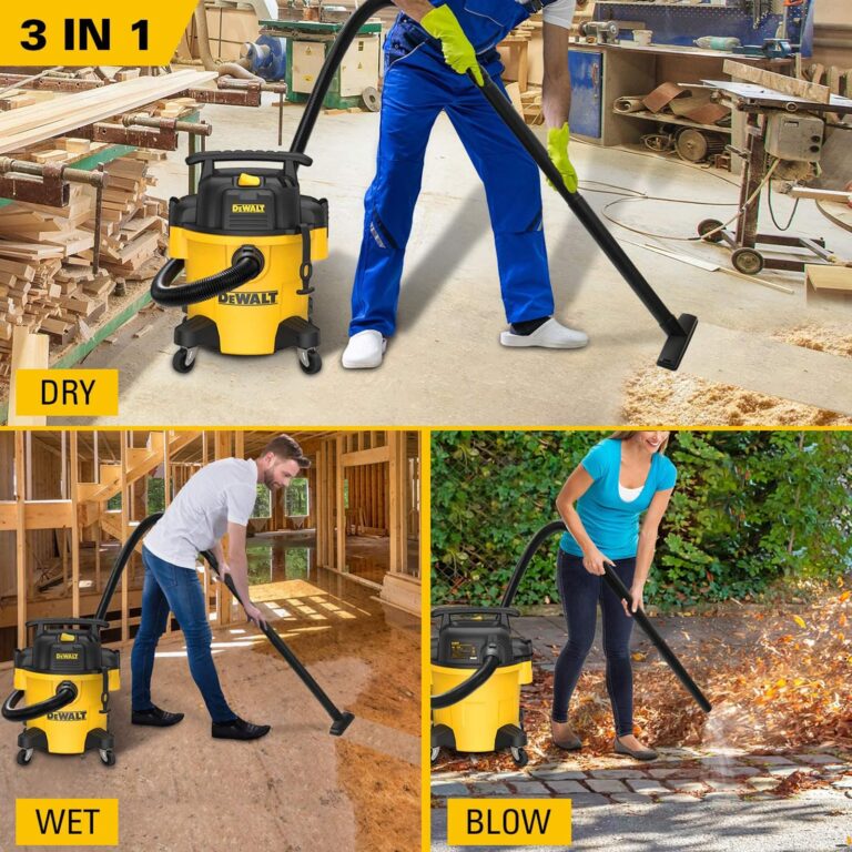 DEWALT DXV05P 5 Gallon Poly Wet/Dry Vac, 4 Peak HP Shop Vacuums with Attachments, Powerful Suction, 1-7/8" Hose, DXV05P, Yellow - Image 6