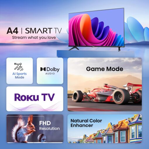 Hisense 40-Inch Class A4 Series FHD 1080p Smart Roku TV with Alexa Compatibility (40A4NR, 2024 Model) - Dolby Audio, Slim Bezel Design, Google Assistant - Image 16