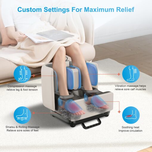 COMFIER 2-in-1 Shiatsu Foot Massager&Foot Rest,FSA HSA Eligible Foot and Calf Massager with APP Control,Heated Feet Massager for Foot Pain Relief,Gifts for Men Women - Image 5