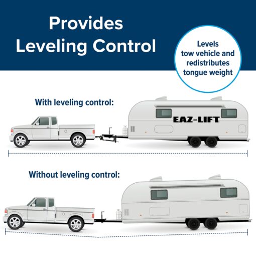 Camco Eaz-Lift Elite 600lb Camper/RV Weight Distribution Hitch - Adjustable Sway Control & Interchangeable Spring Bars - Pre-Installed Hitch Ball & Sway Control Ball - 800lb Max Tongue Weight (48056) - Image 4
