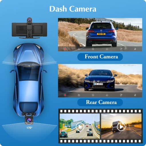 2025 Carpuride W903 Wireless Carplay & Android Auto with Dash Cam - 9.3" HD IPS Touch Car Play Screen for Car, 4K Front & 1080P Rear Camera, Loop Recording, Bluetooth Audio, Mirror Link, GPS, Siri - Image 8