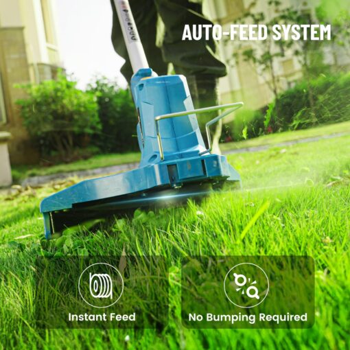 Seesii String Trimmer : 12’’ Cordless Weed Wacker & Edger with 2 * 4.0Ah Batteries - Electric Lawn Mower with 1.3’’/2.1’’ Adjustable Deck - 3-in-1 Battery Lawn Mower for Garden/Yard - Image 6