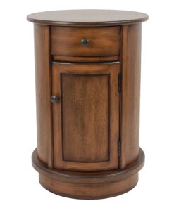 Decor Therapy Keaton Round Storage Side Table, Honeynut