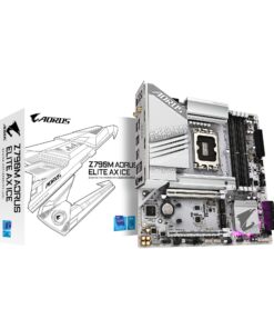 GIGABYTE Z790M AORUS Elite AX ICE LGA 1700 Intel Z790 M-ATX Motherboard with DDR5, Triple M.2, PCIe 5.0, USB 3.2 Gen2X2 Type-C, Intel Wi-Fi 6E, 2.5GbE LAN, Q-Flash Plus, EZ-Latch Plus
