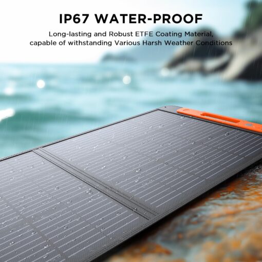 Upgraded 200 Watt Portable Solar Panel for Power Station,20V Foldable Solar Panel with Solar Angle Guide,23.5% High Efficiency IP67 Waterproof 4 Adjustable Kickstands for Camping RV Hurricane Blackout - Image 5