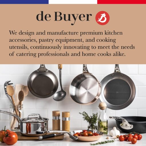 de Buyer MINERAL B Carbon Steel Country Fry Pan - 12.5” Diameter, 8.9” Cooking Surface - Ideal for Sauteing, Simmering, Deep Frying, Stir Frying, One-Pan Meals - PFAS, PFOA, PFOS Free - Made in France - Image 2
