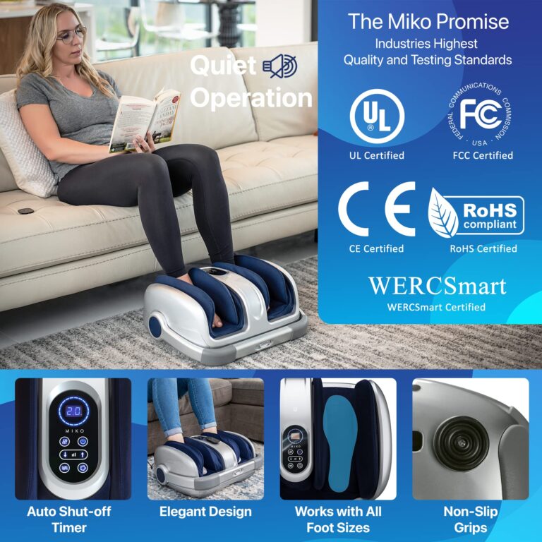 MIKO Shiatsu Foot Massager for Circulation & Pain Relief - Deep Tissue Kneading, Heat Therapy for Plantar Fasciitis, Neuropathy, Diabetics - FSA/HSA Eligible - Fits Up to Size 15 - Image 2