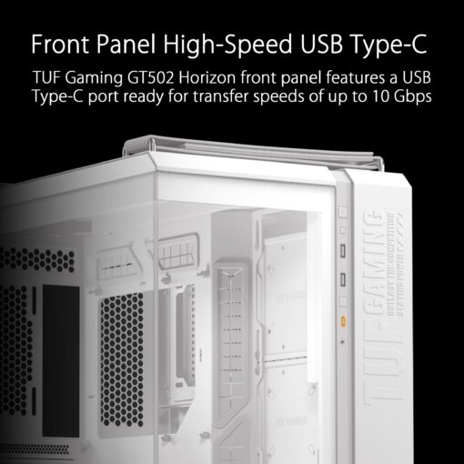 ASUS TUF Gaming GT502 Horizon ATX Mid-Tower Gaming Case (Boundless Panoramic Design, Dual-Chamber, Independent CPU and GPU Cooling Zones, Tool-Free Side Panels, USB 10 Gbps Type-C® Front Panel) - Image 13