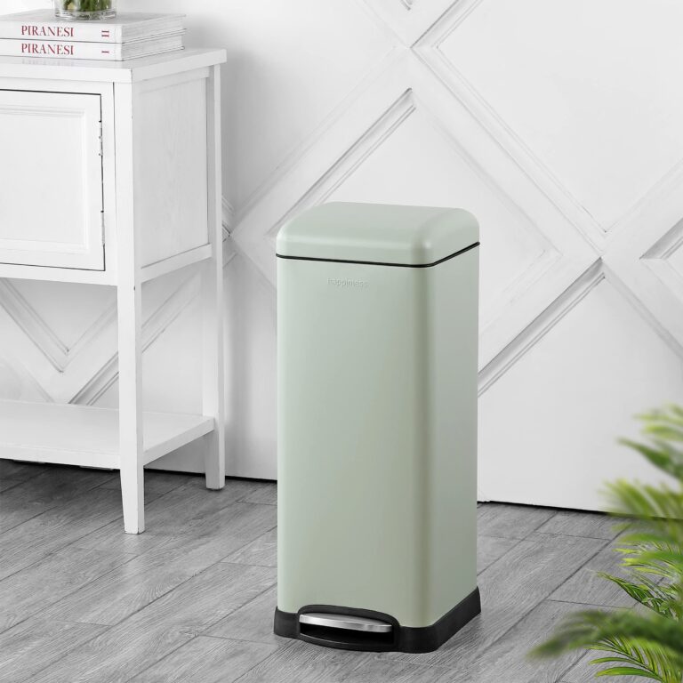 happimess HPM1007E Betty Retro 8-Gallon Step-Open Trash Can with Soft-Close Lid, Fingerprint Resistant, Modern, Minimalistic for Home, Kitchen, Laundry Room, Office, Bedroom, Bathroom, Mint Green - Image 7