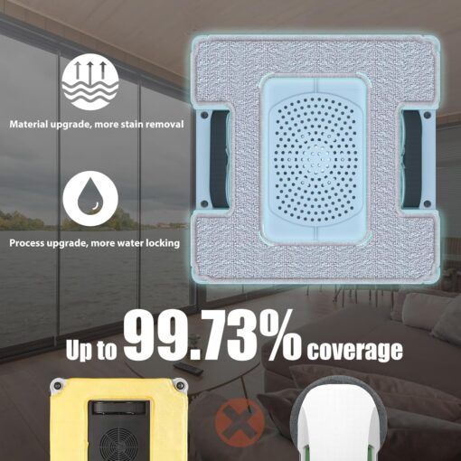 FMART Window Cleaner Robot Double-Sided Spray Water 3800Pa Strong Suction Smart Window Cleaning Robot Support APP&Remote Control Suitable for Outdoor/Indoor High Rise Windows Tile - Image 4