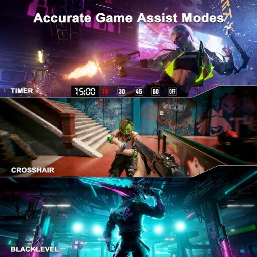 SANSUI 27 Inch WQHD 2560 x 1440 IPS Gaming Monitor, 180Hz 1ms Computer Monitor, DP 1.2 x2 | HDMI 2.0 x2 | VESA Mount, 120% sRGB HDR Eye Care Metal Stand (ES-G27F2Q, DP Cable Included) - Image 5